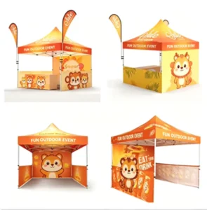 Custom Logo Silk Screen Printed Aluminum Alloy 3x3m Pop Canopy Tent 10x10ft Waterproof Outdoor Advertising Event