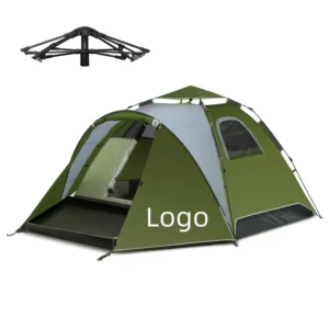 Custom Logo Summer One-Bedroom Pop-Up Tent for 3-4 Persons Footprint Tarp Porch Automatic Double-Layer Waterproof