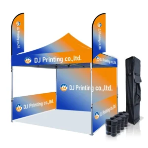 Custom Logo Trade Show Canopy Tent, Hex Frame, Commercial Outdoor Event