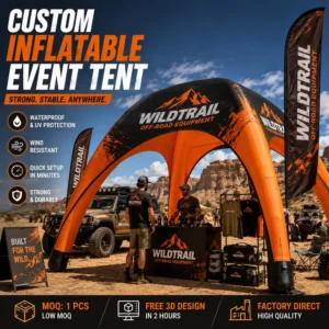 Custom Logo Waterproof Inflatable X Tent Air Canopy for 4×4 Off-Road Shows