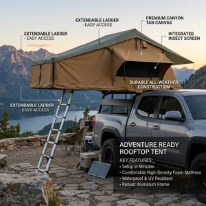 Custom New Soft Shell Waterproof Roof Top Tent for Outdoor Camping With Annex Heavy Duty Portable Lightweight