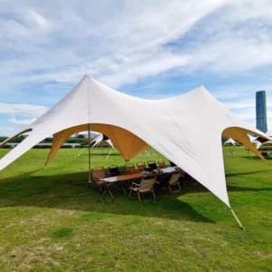 Custom Outdoor 10 Person Summer Canopy Event Stretch Star Shaped Beach Sun Shade Tent