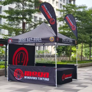 Custom Outdoor Event Trade Show Tent with Feather Flag Waterproof 10×10 Folding Printed Gazebo Canopy Tent