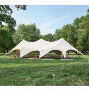 Custom Outdoor Four-season Waterproof 150 Summer Canopy Event Stretch Star Shaped Beach Sun Shade Tent Oxford Straight