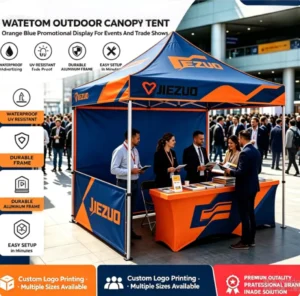 Custom Outdoor Pop up Canopy Tent Waterproof Polyester Trade Show Advertising Tent Custom Logo Printed Promotional Event Tent