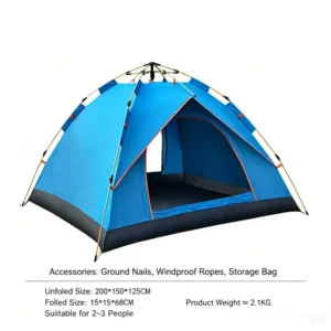 Custom Outdoor Waterproof Ultra Light Portable 3 4 Person Dome Camping Tent Pop Up Travel Tent Automatic Tent