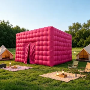 Custom Pink LED Canopy Inflatable Nightclub Tent Outdoor Inflatable Cube Tent for Carnival Parties and Commercial Events Decor