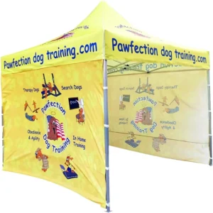Custom Pop Canopy Tent 10×10 Aluminum Frame Polyester Fabric Three Full Walls UV Resistant Waterproof Portable Advertising