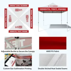 Custom Portable 10x10ft Tent Waterproof Aluminum Frame Oxford Fabric Outdoor Advertising Trade Show Tent