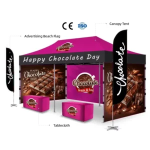 Custom Print 10ft 20ft Waterproof Pop up Canopy Tent for Indoor Outdoor Business Events with Carry Bag