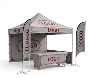 Custom Print Eco-Friendly Waterproof Aluminum Oxford Single Hexagon Foldable Portable Indoor/Outdoor Advertising Tent