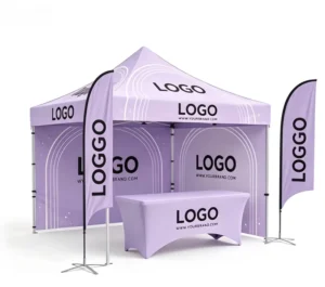 Custom Print Eco-Friendly Waterproof Aluminum Oxford Single Hexagon Indoor/Outdoor Portable Foldable 4-Person Tent