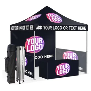 Custom Printed 10×10 Ft Pop-up Advertising Tent with Durable Aluminum Frame, Oxford Fabric, UV Resistant, Waterproof
