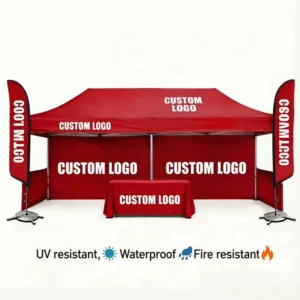 Custom Printed 10×20 FT Promotional Folding Trade Show Tent Aluminum Frame Commercial Exhibition Advertising Tents