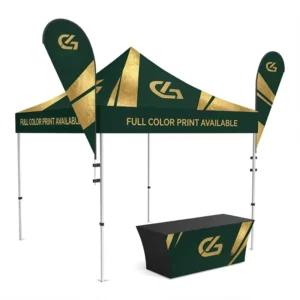 Custom Printed 3x3m 10x10ft Waterproof Flame Retardant Pop up Folding Canopy Gazebo Tent for Trade Shows Events Beach