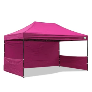 Custom Printed 3×4.5 m/10×15 ft Heavy-Duty Pop-up Canopy Tent, 40 mm Hexagonal Aluminum Frame, 600D Oxford, Pink