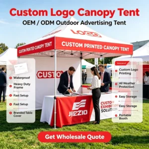 Custom Printed Advertising Tent, Waterproof 600D Oxford, Aluminum Frame, Outdoor Trade Tent, OEM ODM Logo, Exhibition Booth