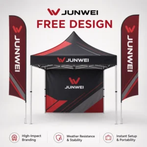 Custom Printed Canopy Shelter 3x3m Waterproof Foldable Aluminum Tent With Sidewalls for Market Stall