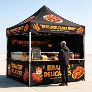 Custom Printed Canopy Tent for Braised Meat Pop-up Shops and Outdoor Events