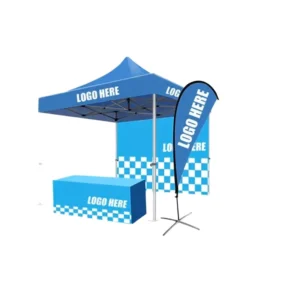 Custom Printed Combo 10 X 10 Replacement Tent Canopy Cover 300D Full Backwall 8ft Table Throw 11ft Feather Waterproof UV