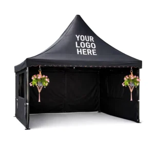 Custom Printed Commercial Double-Layer Waterproof Indoor/Outdoor Aluminum Alloy Black Trade Show Tent