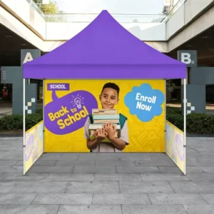 Custom Printed Fireproof Canopy Tent for Indoor and Outdoor Trade Shows, Business Advertising, Events, and Parties