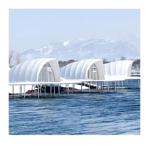 Custom Shell Glamping Accommodation Tent Cold Resist Snowproof PVC Canvas for Alpine Homestay & Winter Ski Resort B&B