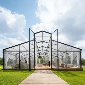 Custom Size Clear Span Tent with Aluminum Alloy Frame Transparent PVC Cover for Wedding Reception Garden Party Private Event