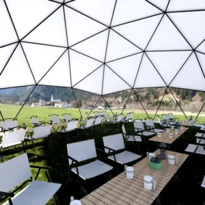 Custom Size Hotel Prefab PVC Glamping Modern Four season UV resistant Luxury Outdoor Moon Surface Dome Tent Permanent Event