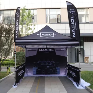 Custom Size Portable Waterproof Outdoor Pop-up Folding Trade Show Canopy with Flag