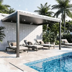 Custom-Size Retractable Aluminum Pergola with Waterproof Roof Canopy