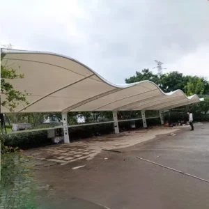 Custom Special shaped Car Sunshade Canopy Membrane Structure Waterproof UV Resistant Parking Shelter for Hotels Schools Tensile