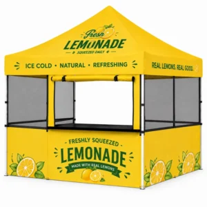 Custom Sports Lemonade Stand Outdoor Food Booth Pop-up Canopy Tent Logo Printing Waterproof Customizable Size for Events and Markets
