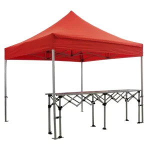 Custom Steel Canopy Sales Tent with Table, Pop-Up Event Trade Show Display, Outdoor, 10×10 ft Gazebo