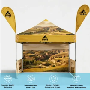 Custom Trade Show 10x10ft Commercial Folding Tent Steel Frame Enclosed Waterproof 300D Oxford Indoor Outdoor Awnings