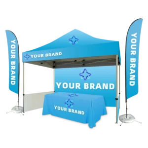 Custom Trade Show Canopy Tent, 10 x 10 ft, Dye-Sublimation Print, 400D/600D Oxford Fabric, Waterproof, Fire-Retardant, Anti-UV