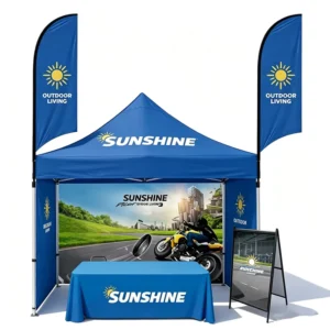 Custom Trade Show Exhibition Pop-Up Canopy, 10×10 20FT, Portable Booth with Sidewalls, Heavy Duty, Outdoor Event Shelter