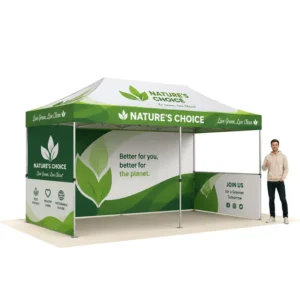 Custom Trade Show Tent 10×20 ft (3×6 m), Pop-up Canopy with Aluminum Frame, Waterproof Logo Printed
