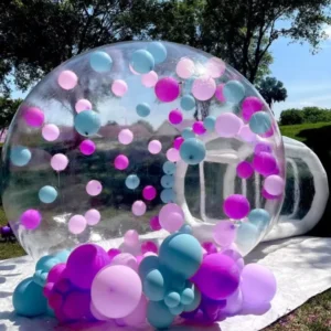 Custom Transparent Inflatable Crystal Dome Bubble Tent with Balloons for Outdoor Use
