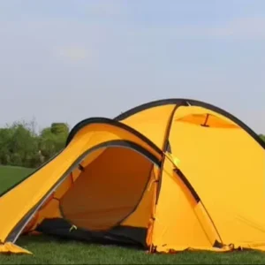 Custom Two Person Alpine Outdoor Camping Tent Rainproof Windproof Double Layers Straight Bracing Type Nylon Fabric