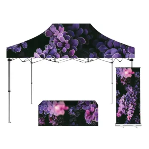 Custom Vendor Canopy with Counter & Display Shelves
