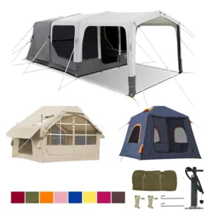 Custom Waterproof Windproof Portable Outdoor Glamping Hiking Inflatable Camping Tent