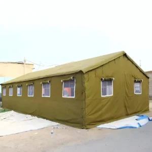 Custom-made Portable Ridge-style Waterproof Canvas Shelter Tent Quick Automatic Opening for Outdoor Construction Site Living