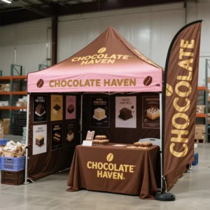 Custom-sized Outdoor Windproof and Waterproof Promotional Pop-up Trade Show Food Vending Tent with logo Waterproof Printing