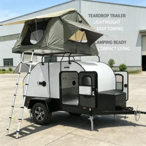 Customizable Foldable Lightweight Modern Teardrop Caravan Expanded Portable Mini Camper Trailer Aluminum 760KG Roof Top Tent