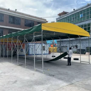 Customizable Large Gear Telescopic Canopy Manufacturer Mobile Push-Pull Tent Parking Sunshade Durable Oxford Fabric