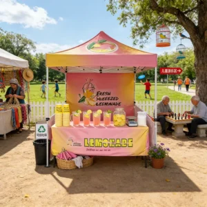Customizable Trade Show Tent with Full-Color Printing and Pop-Up Shelter