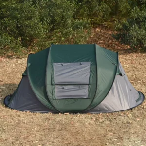 Customization Outdoor Camping Folding Single Layer 2-3 Person Four-Season Pop-Up Tent with Fiberglass Rods