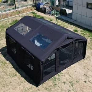 Customize Logo 13.68 SQM Waterproof Cotton Four-Season Straight Bracing Type Inflatable Tent 5-6 Person Camping Two
