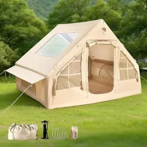 Customize Logo 300D Oxford Four Season Portable Inflatable Camping Tent Skylight Automatic Opening Quick Setup for 3 5 People